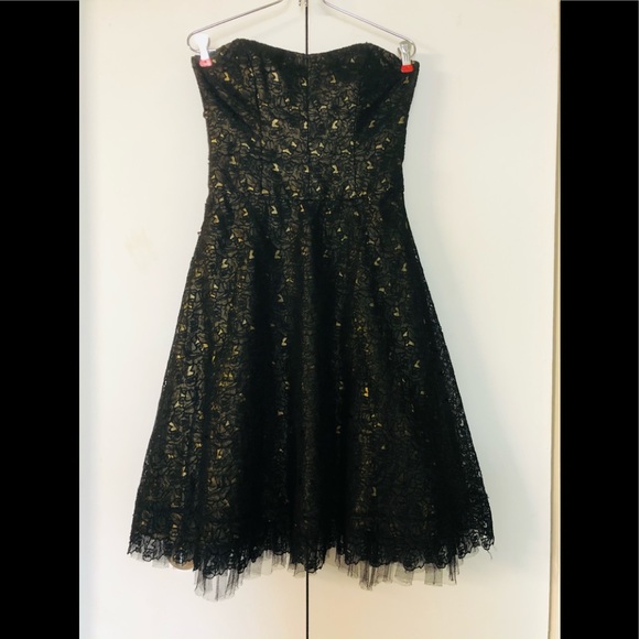 Nicole Miller 100% Silk Lace Dress 6 Prom Formal Party Chic Tulle Lace Ballgown - Picture 4 of 16